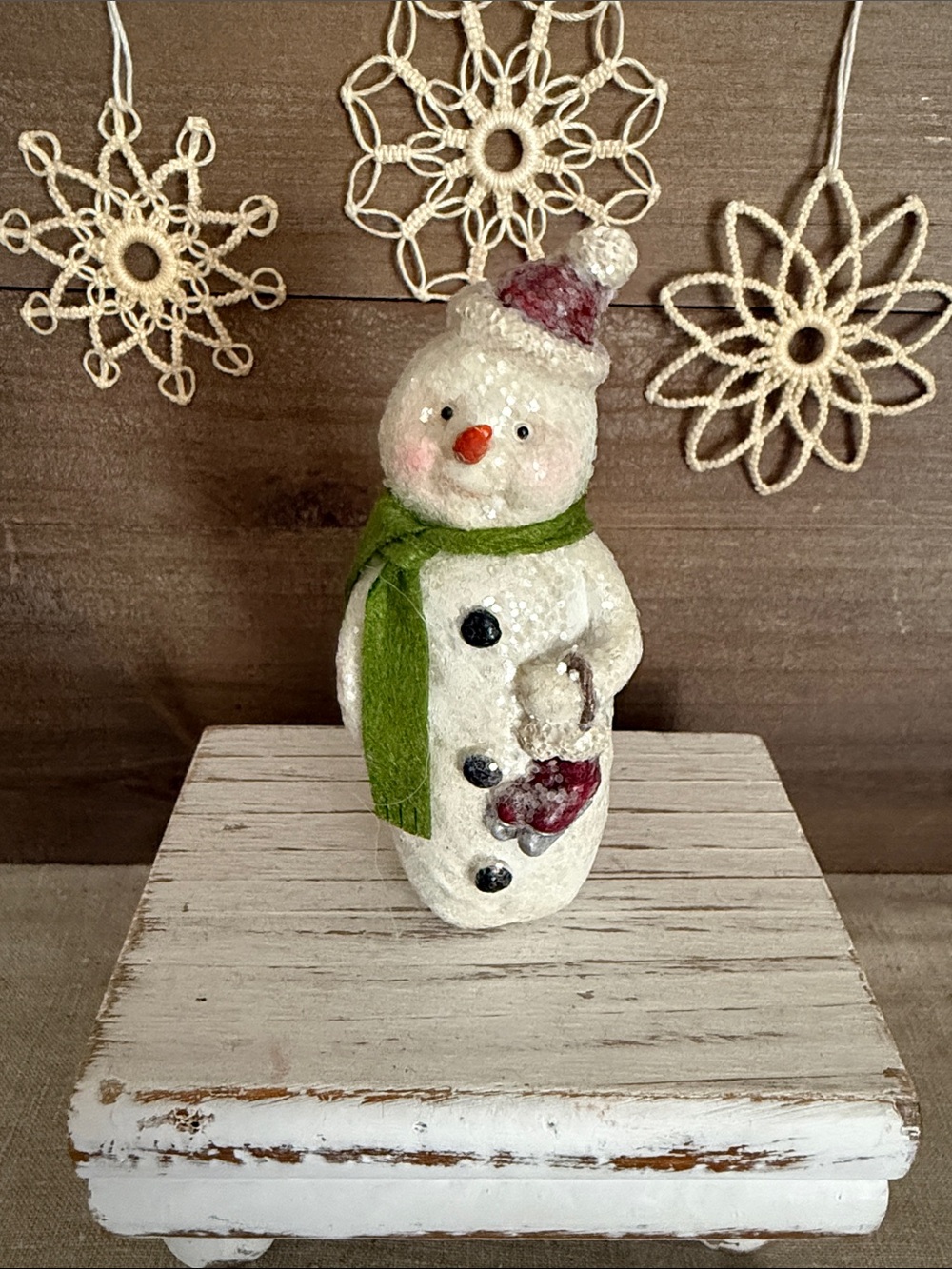 ⛄️Glittered 4”Snowman Figurine